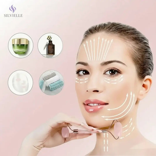 Natural Beeswax Gua Sha & Roller Set – 2-in-1 Facial Massager