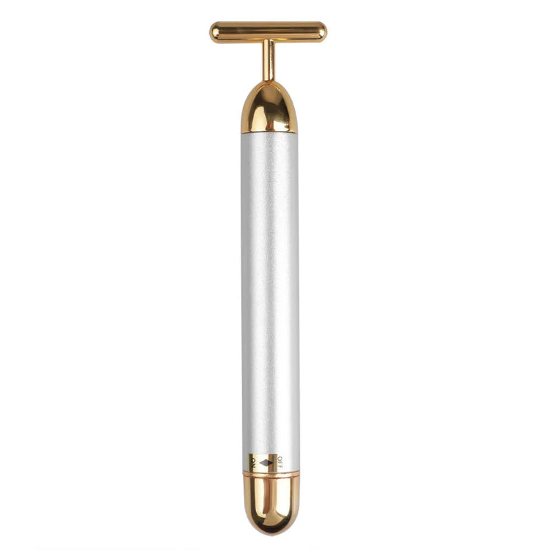 24K Gold Beauty Bar – Waterproof Electric Face & Eye Massager Roller for Firming & Puffiness