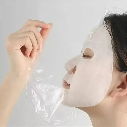 Facial Beauty Wrap – Disposable Transparent Plastic Film Mask for Face & Neck