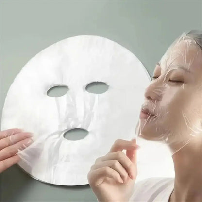 Facial Beauty Wrap – Disposable Transparent Plastic Film Mask for Face & Neck
