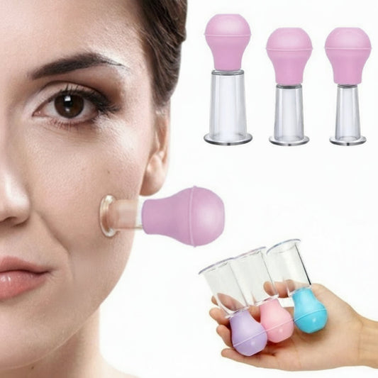 Silvielle™ Facial Vacuum Cupping Set – Silicone Massage CupsCups